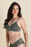 Zivame Dreamcatcher Padded Non Wired Medium Coverage Lace Bra - Four Leaf Clover — thumbnail 2